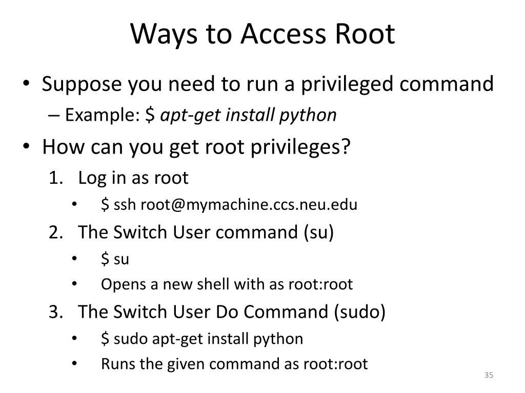 ways to access root