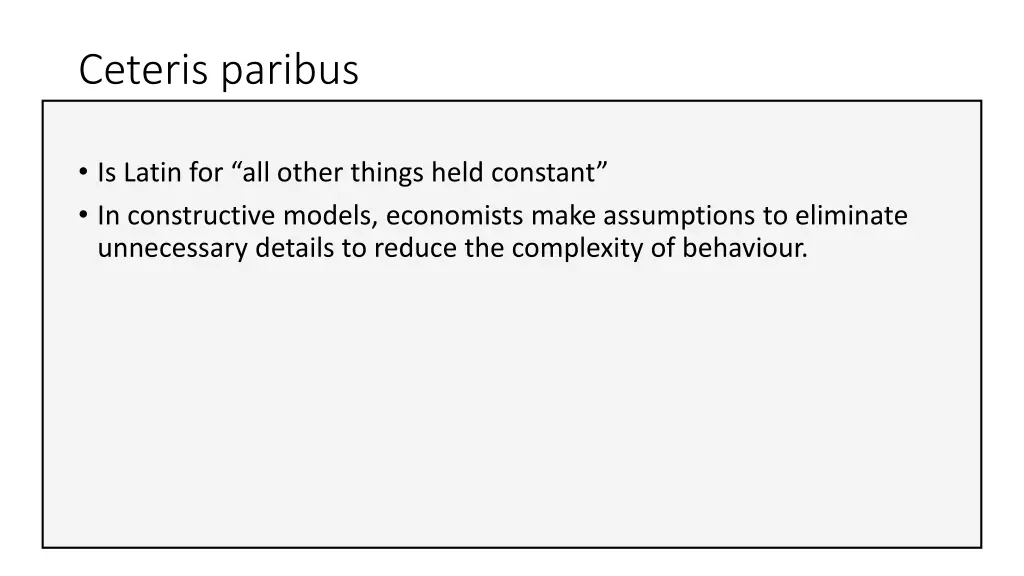 ceteris paribus