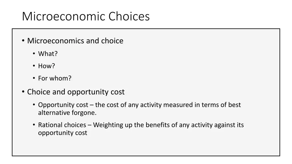 microeconomic choices