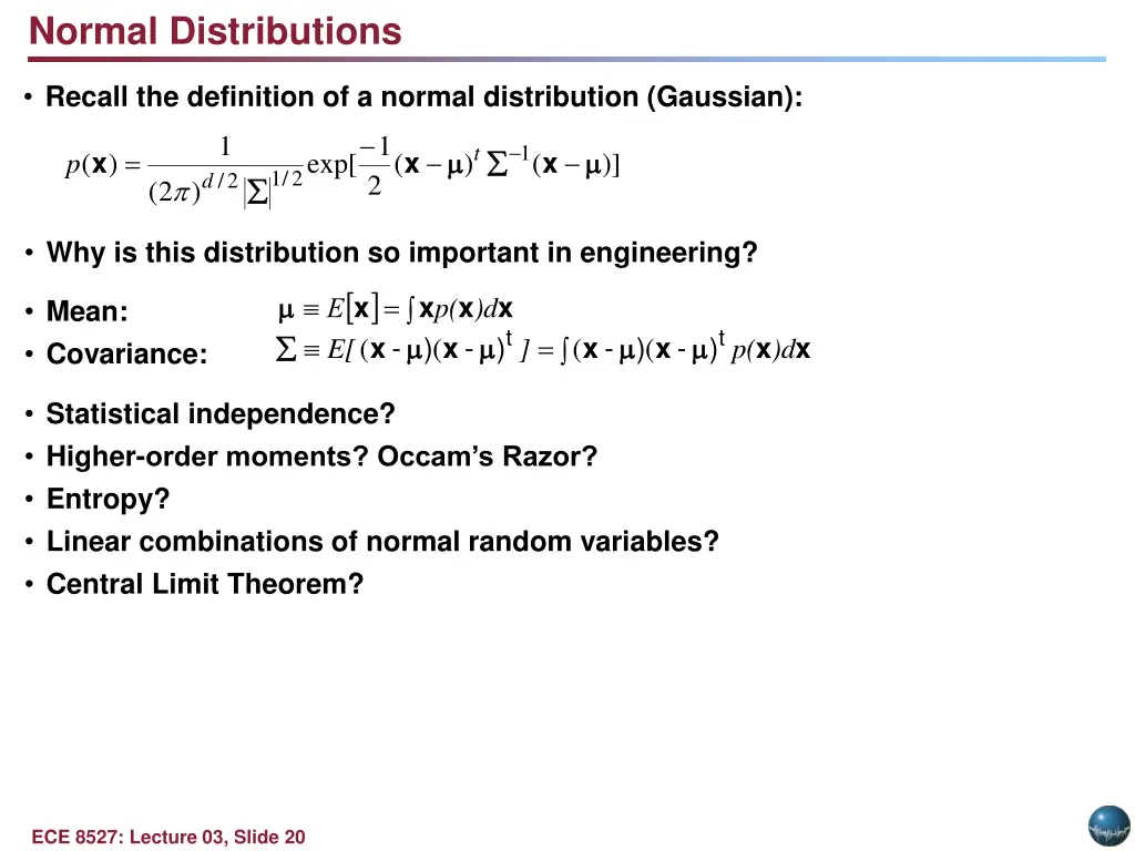 normal distributions