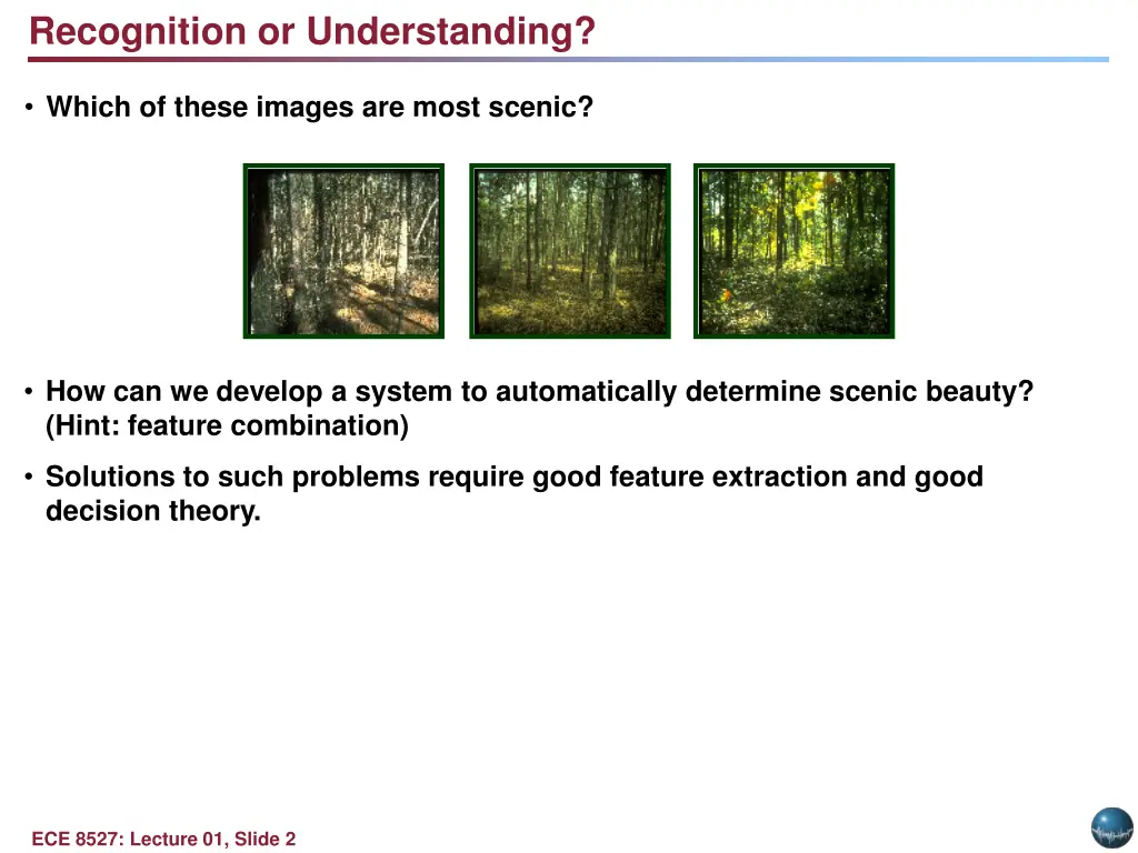 recognition or understanding