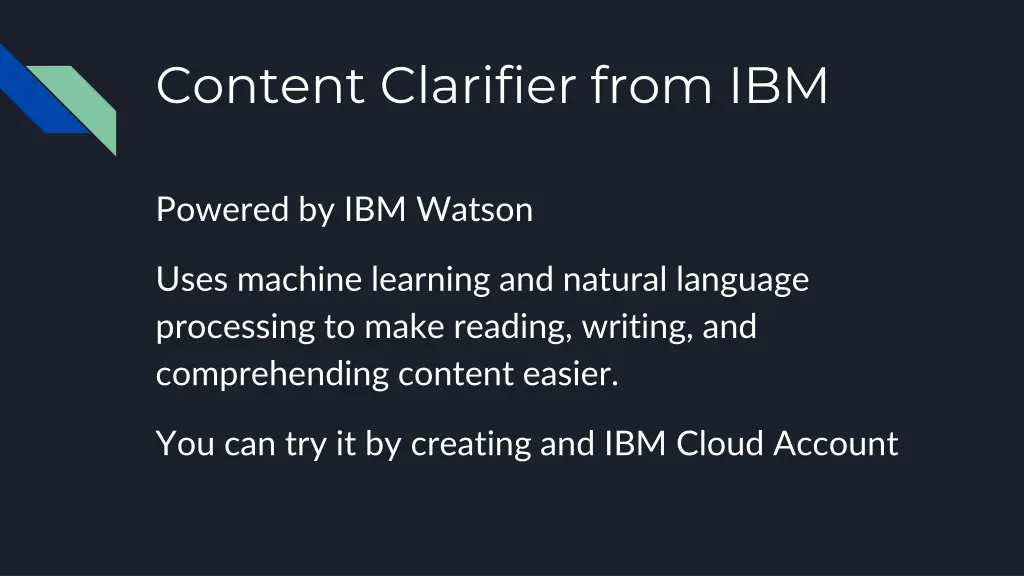 content clarifier from ibm
