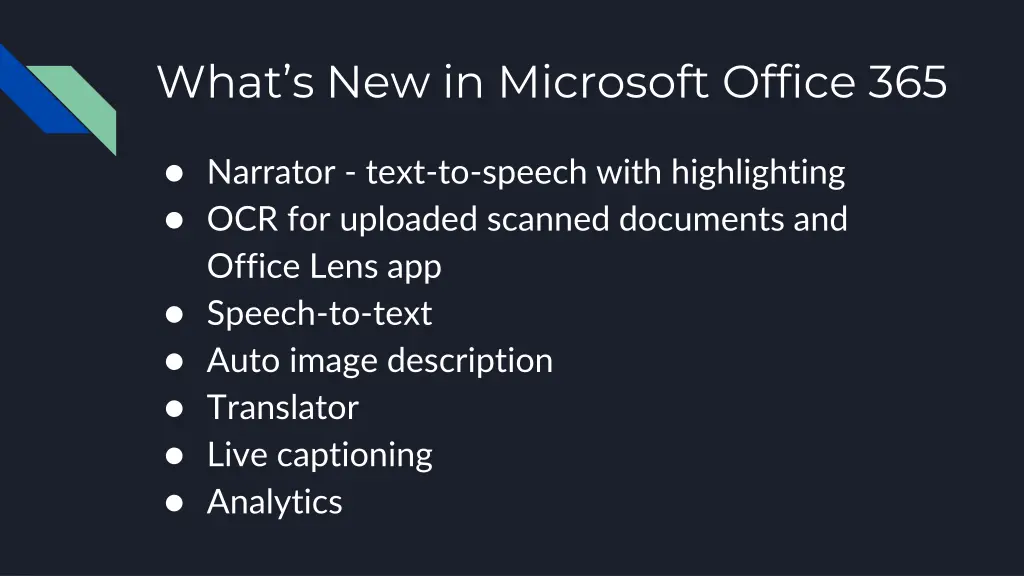 what s new in microsoft office 365