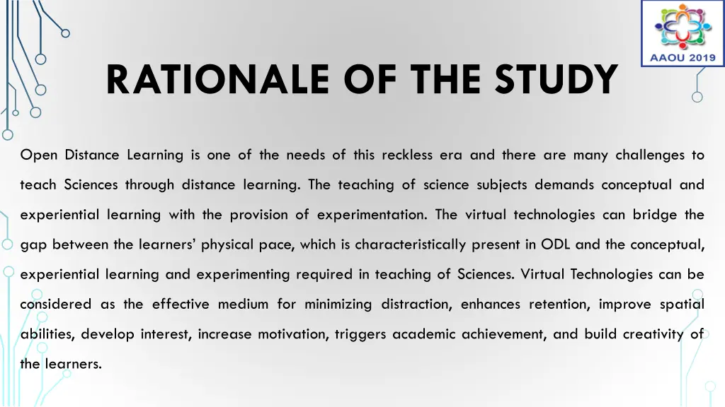 rationale of the study