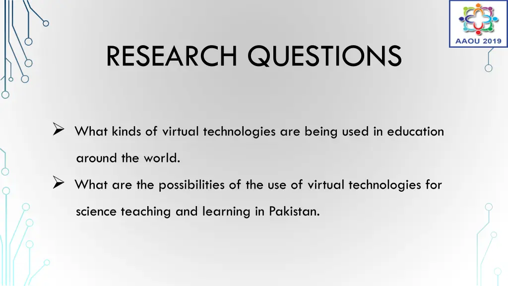 research questions