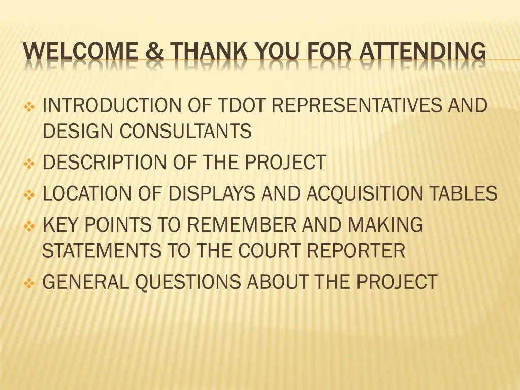 welcome thank you for attending