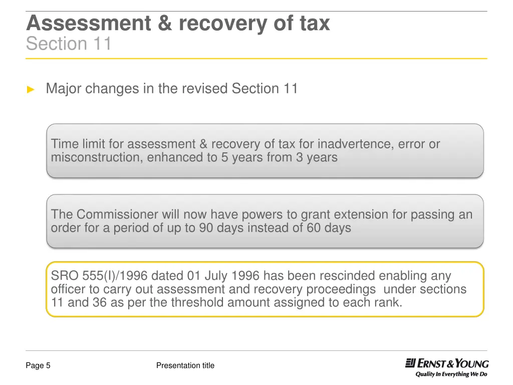 assessment recovery of tax section 11 1