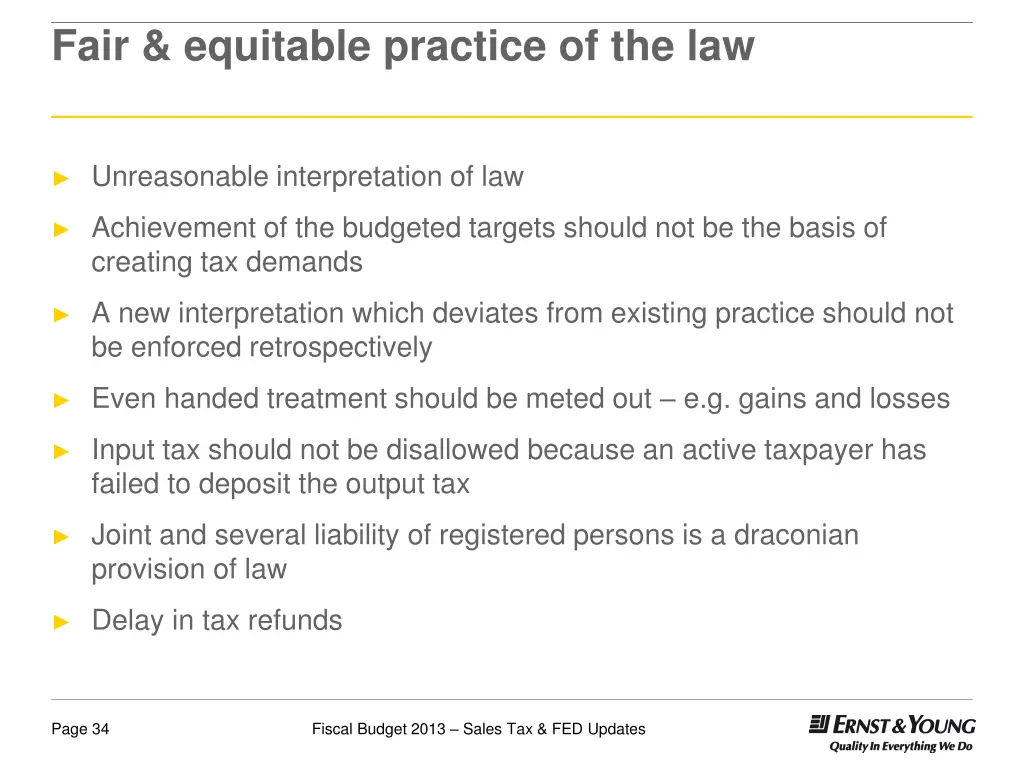 fair equitable practice of the law
