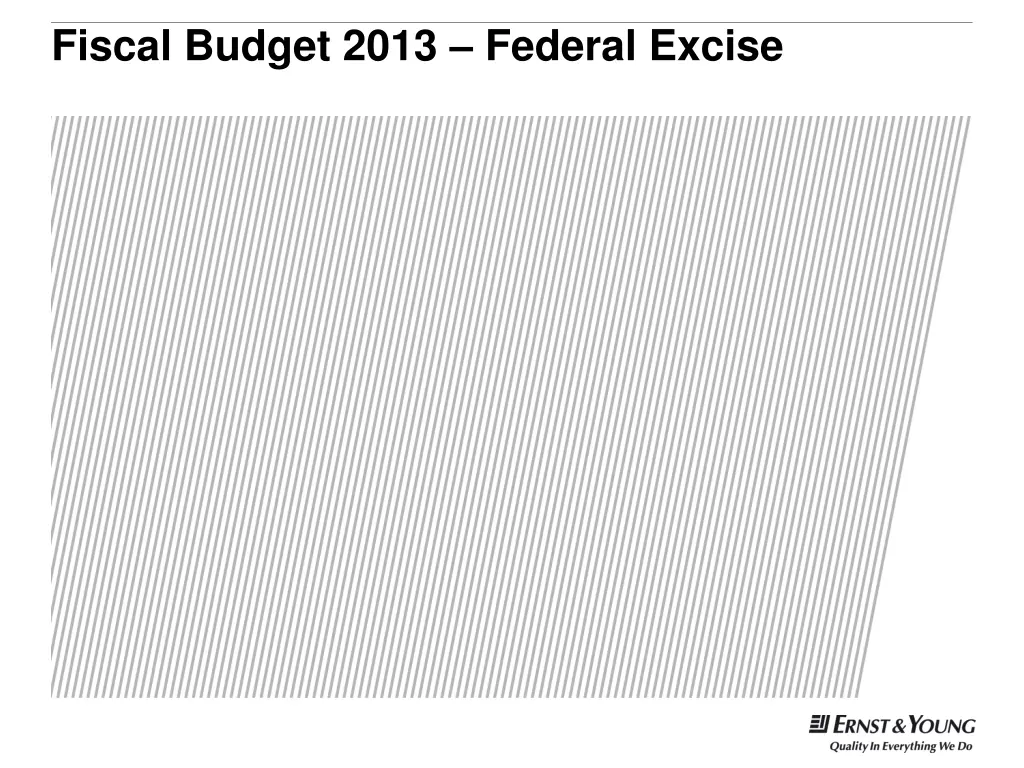 fiscal budget 2013 federal excise