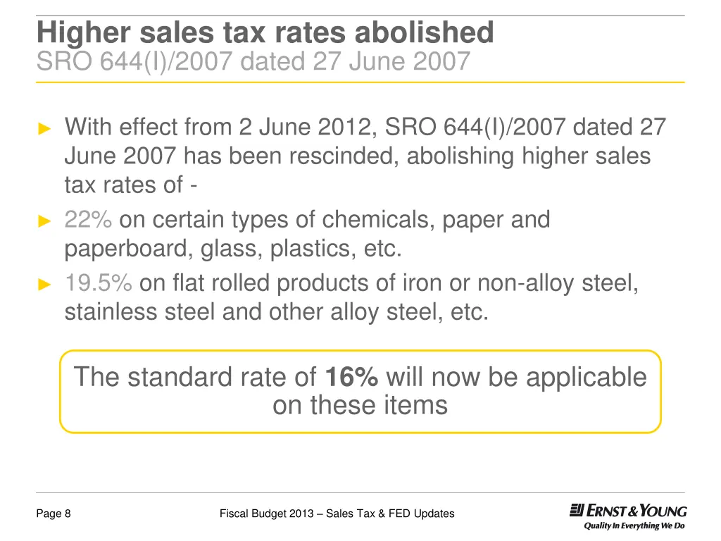 higher sales tax rates abolished sro 644 i 2007