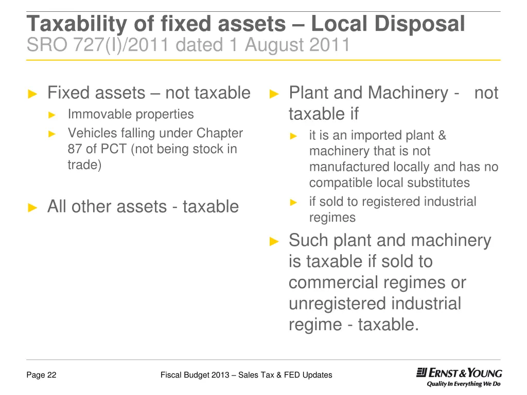 taxability of fixed assets local disposal