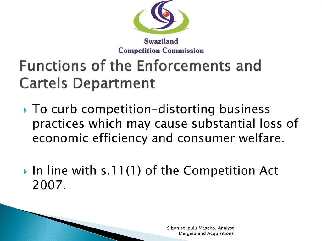 to curb competition distorting business practices