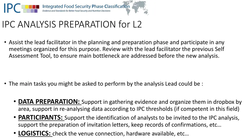 ipc analysis preparation for l2