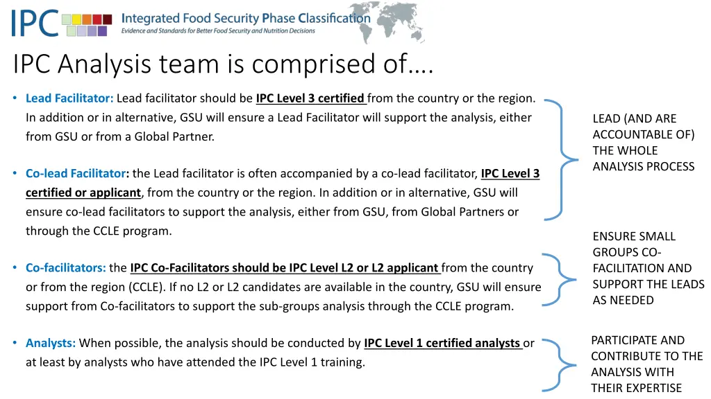 ipc analysis team is comprised of