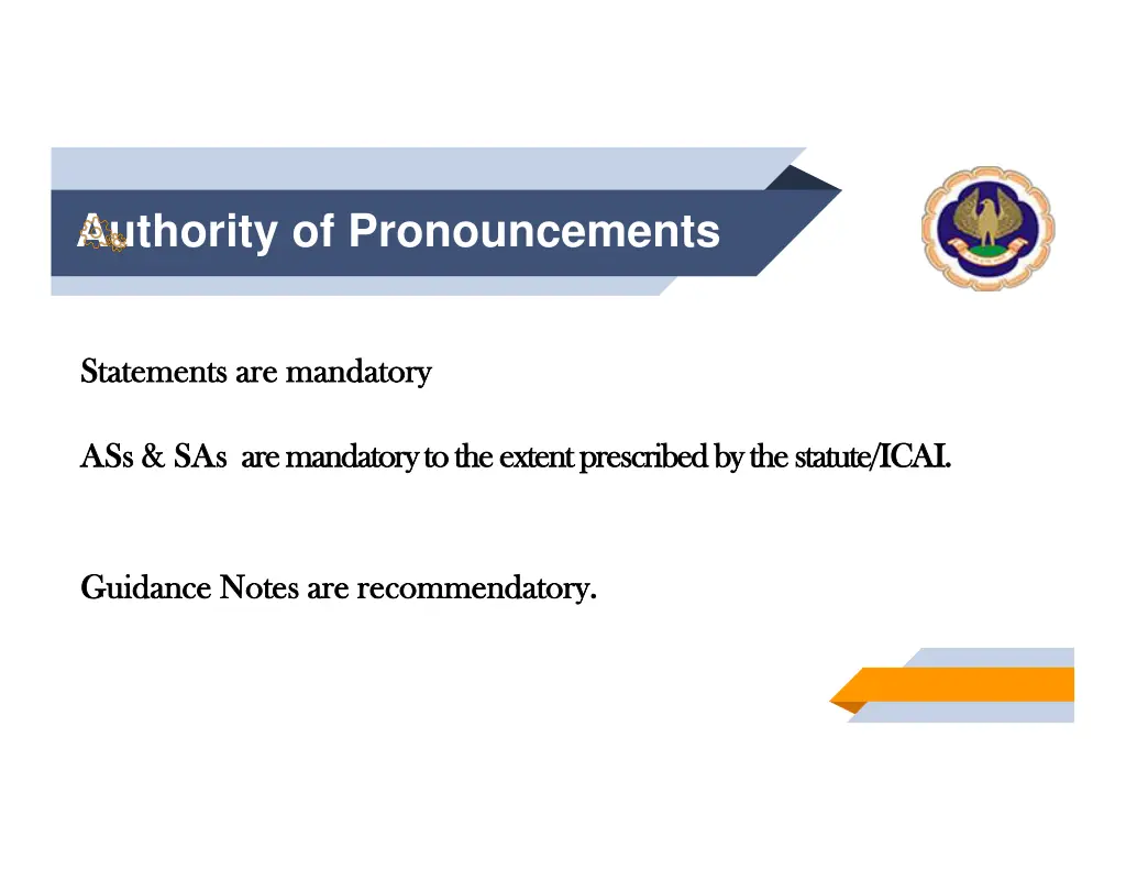 authority of pronouncements