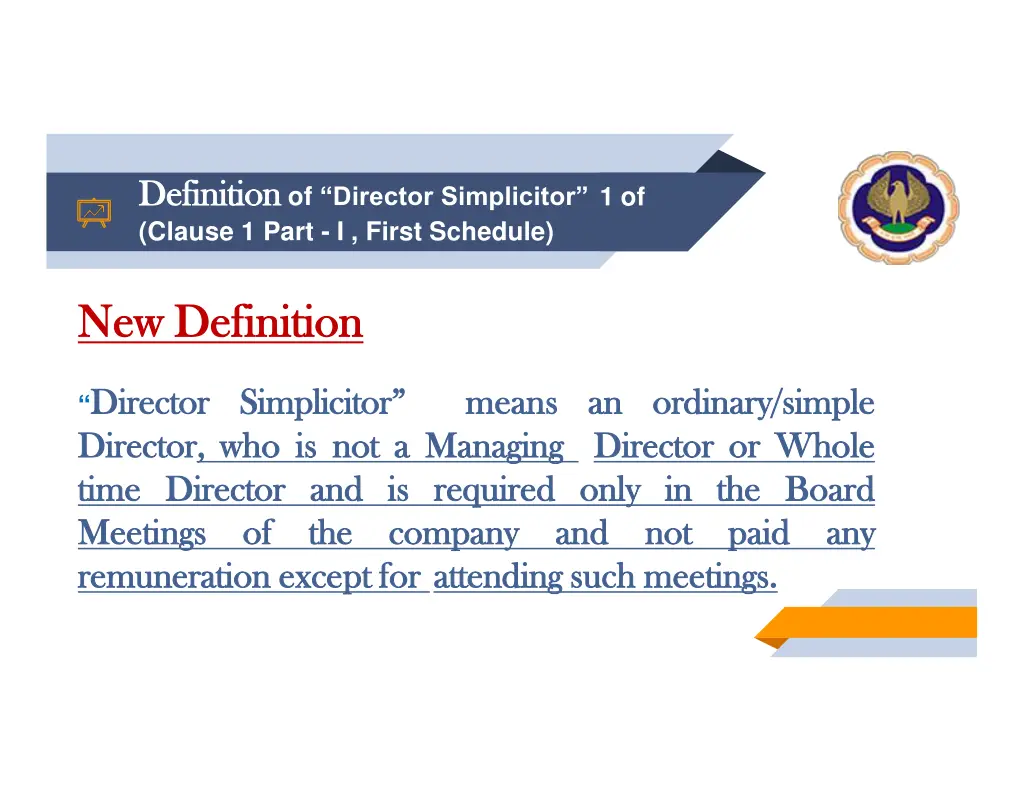 definition definition of director simplicitor