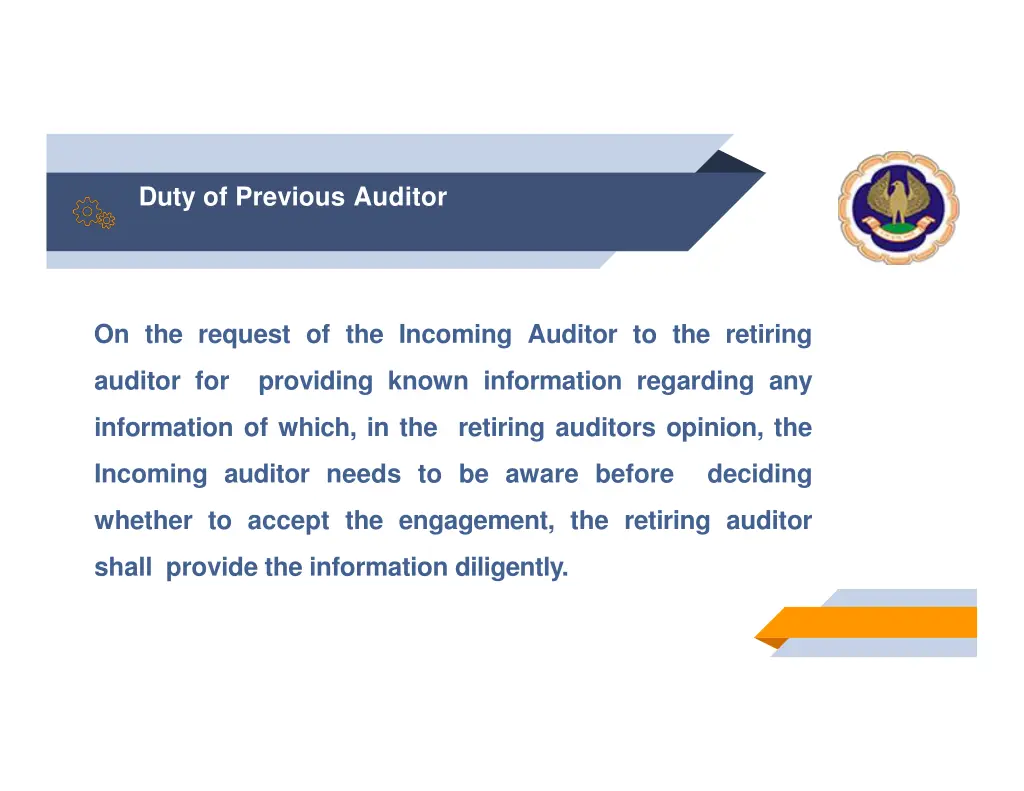 duty of previous auditor