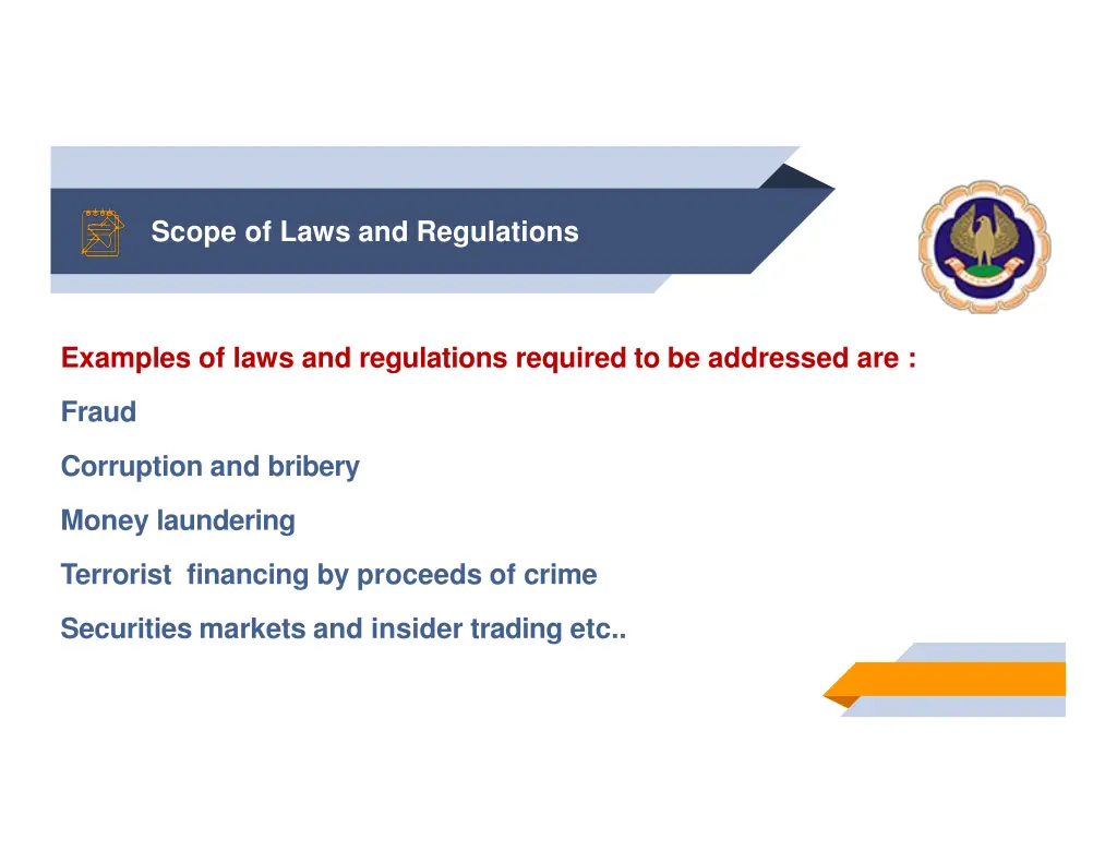 scope of laws and regulations 1