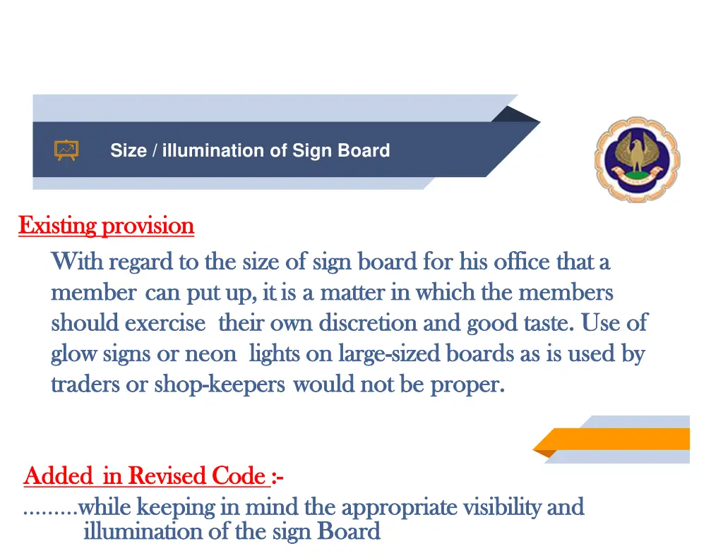size illumination of sign board