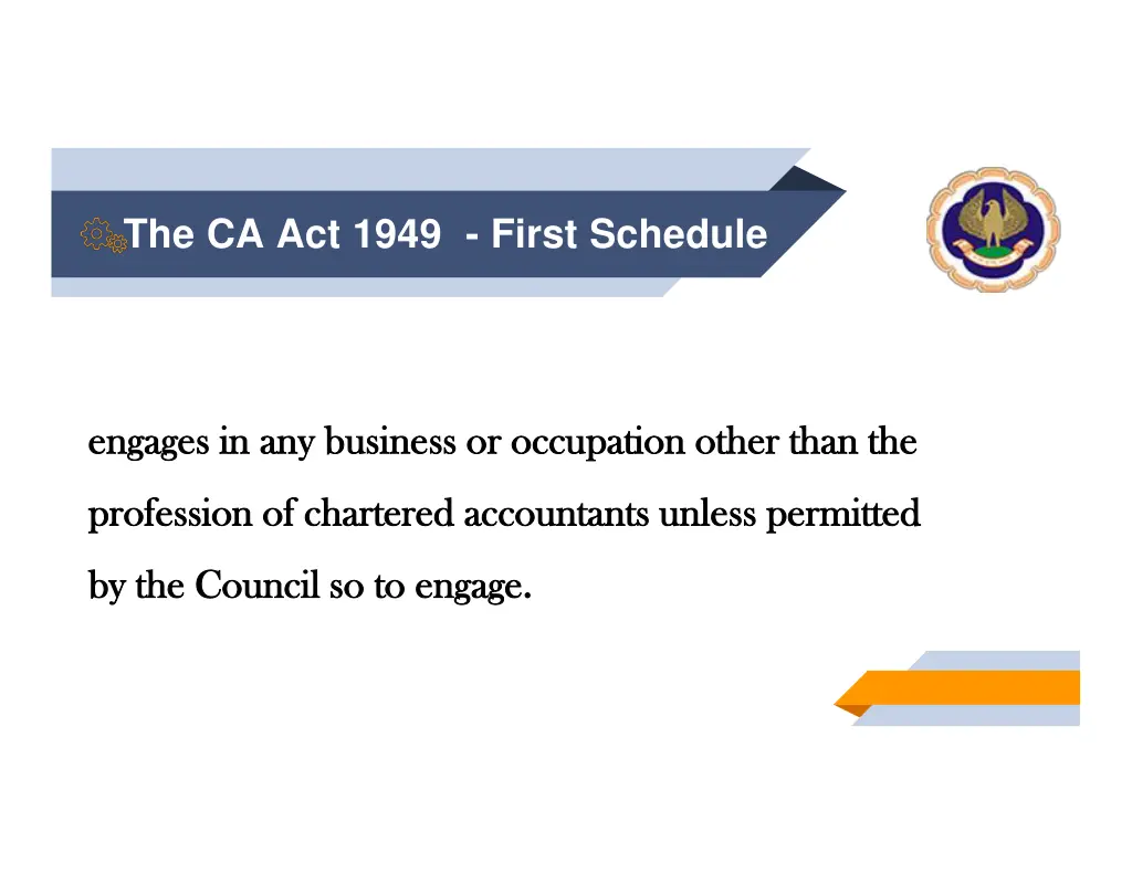 the ca act 1949 first schedule 11