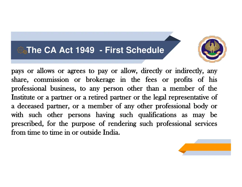 the ca act 1949 first schedule 2
