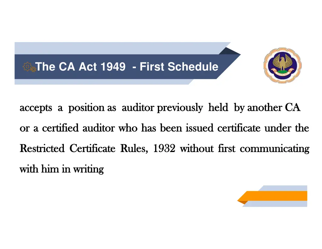 the ca act 1949 first schedule 8