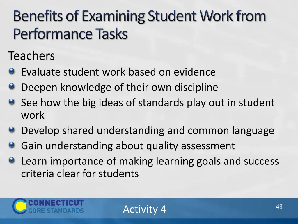 benefits of examining student work from