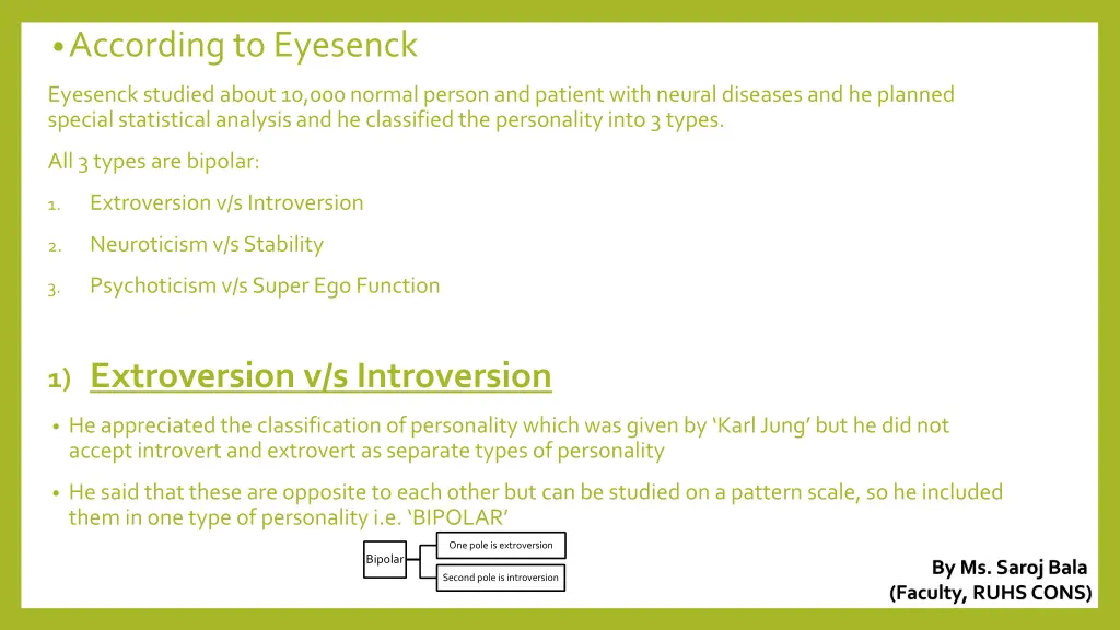 according to eyesenck