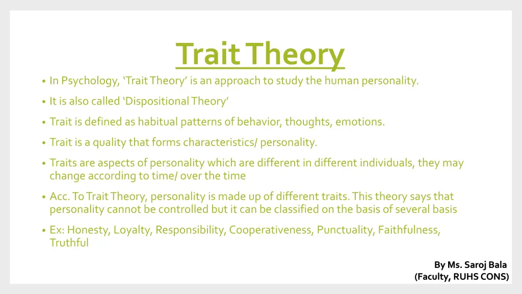trait theory