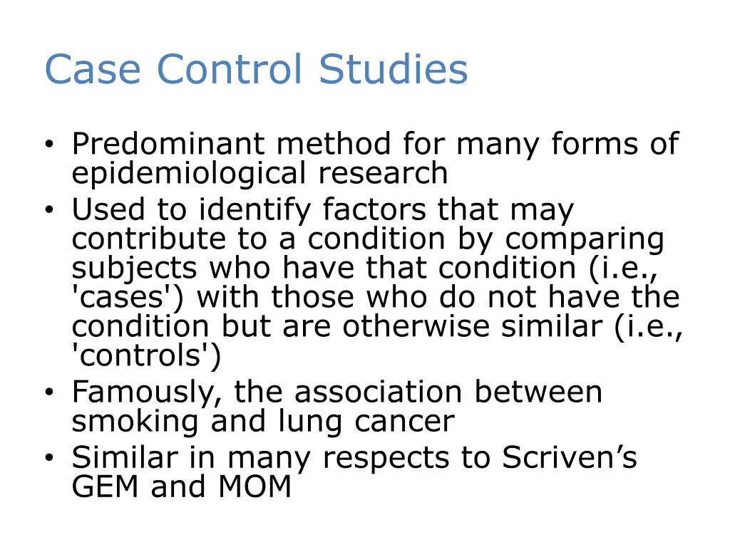 case control studies
