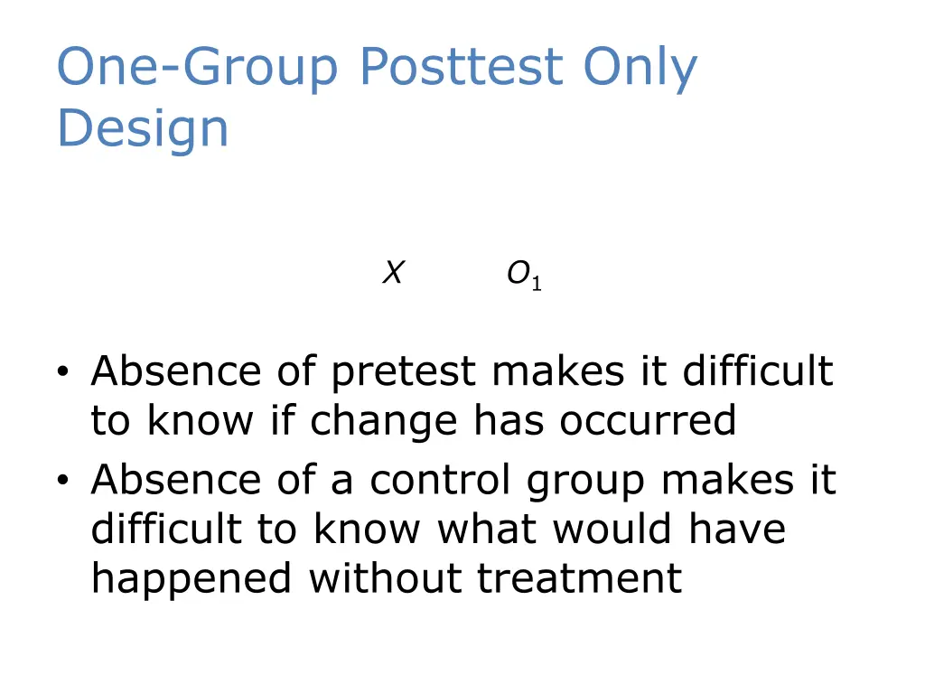one group posttest only design