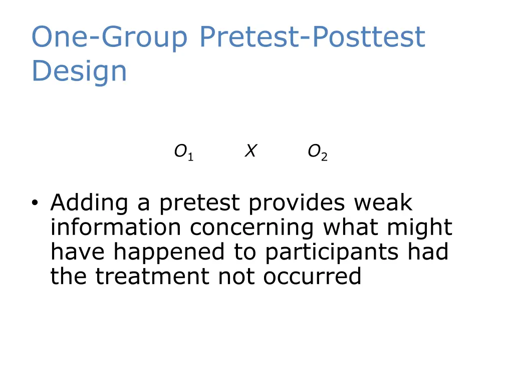 one group pretest posttest design