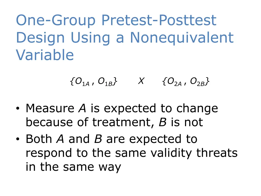 one group pretest posttest design using