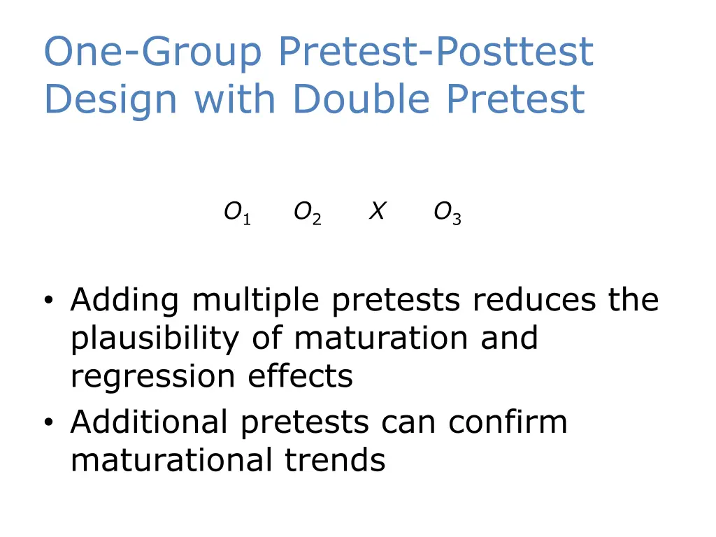 one group pretest posttest design with double