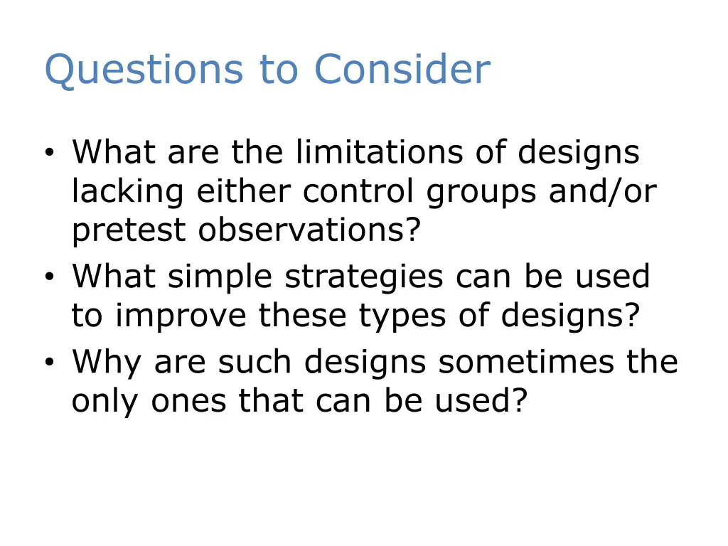 questions to consider