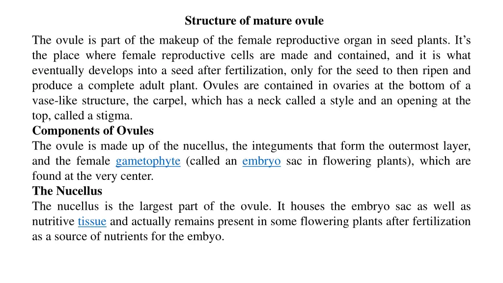 structure of mature ovule