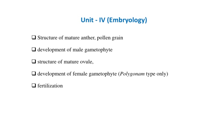 unit iv embryology