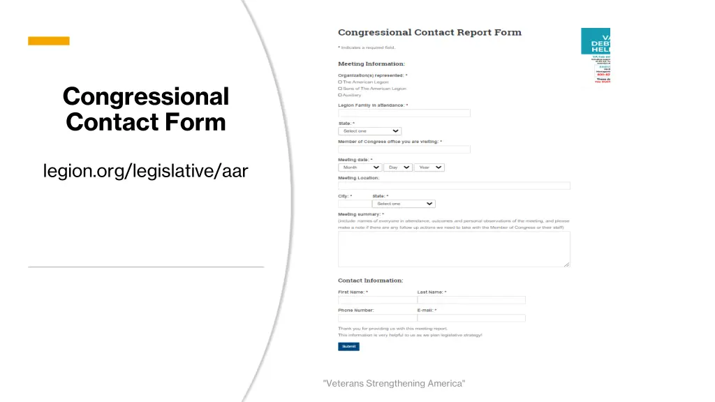 congressional contact form