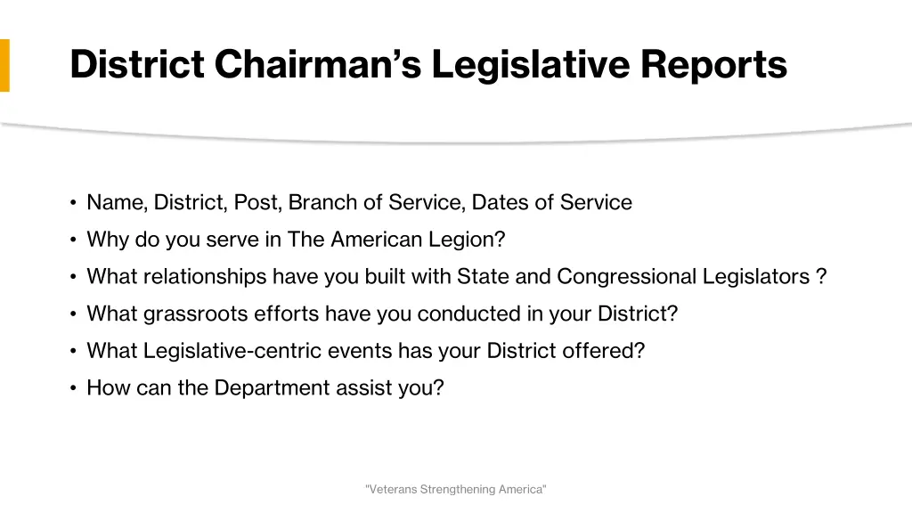 district chairman s legislative reports