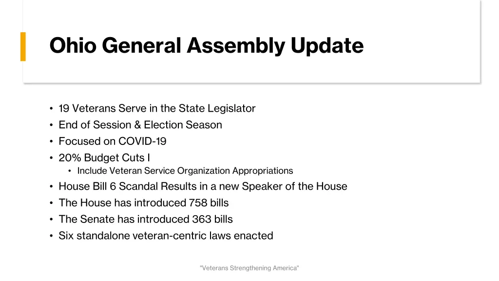 ohio general assembly update