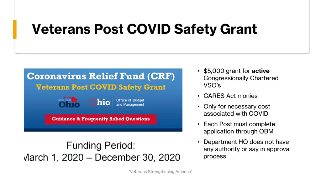 veterans post covid safety grant
