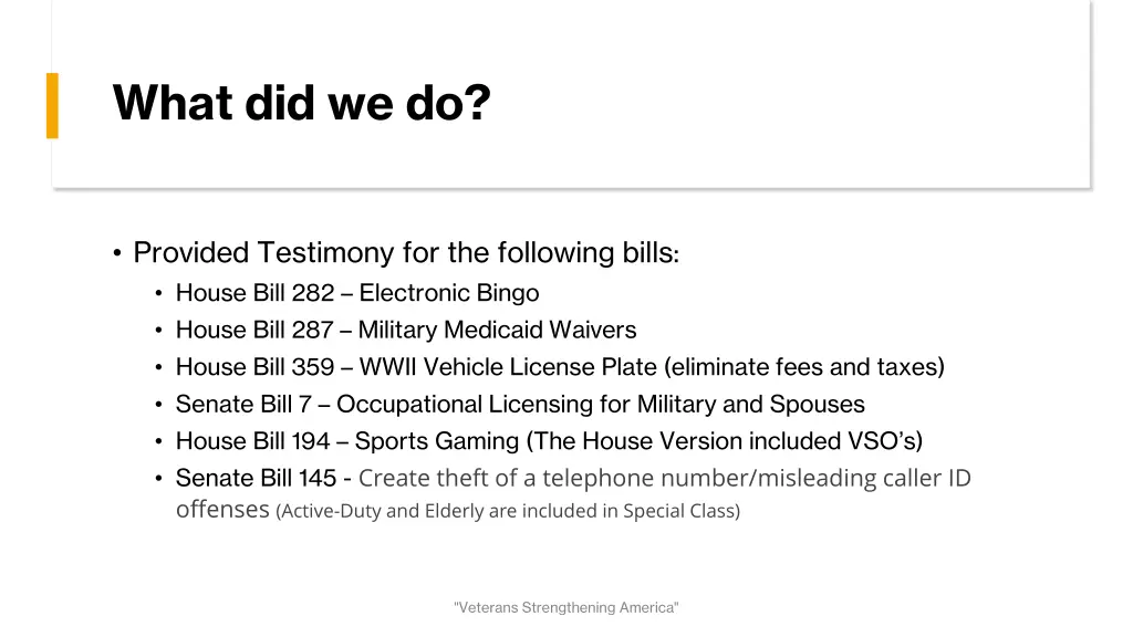 what did we do