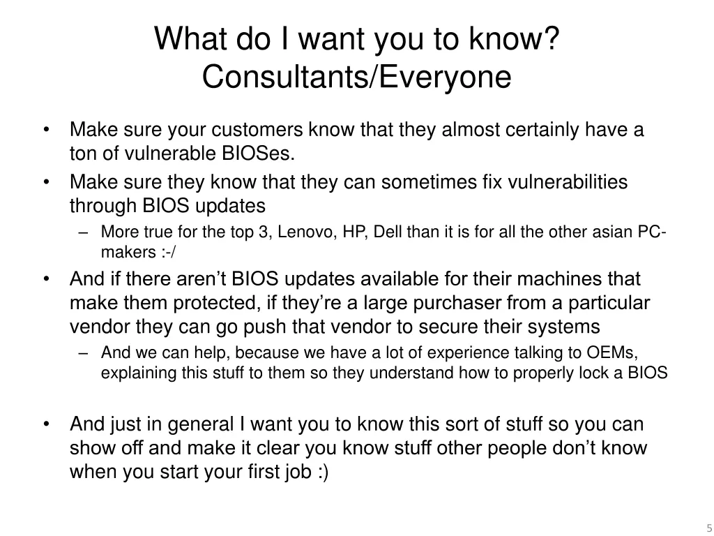 what do i want you to know consultants everyone