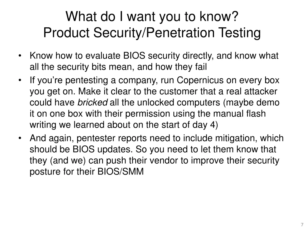 what do i want you to know product security