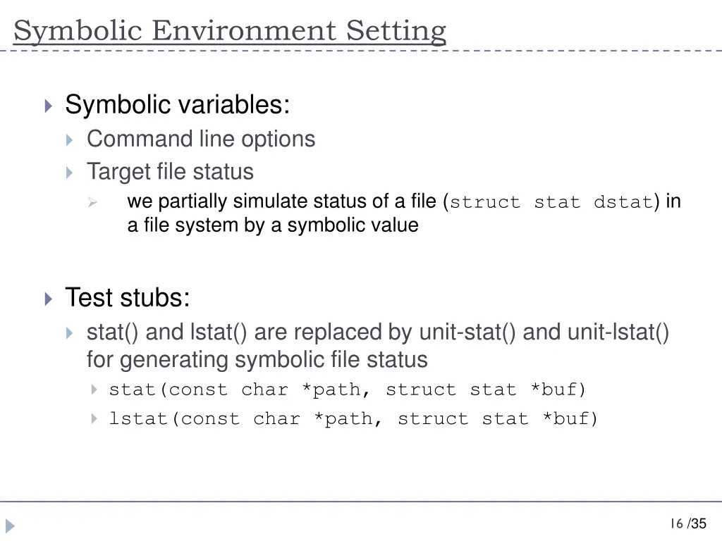 symbolic environment setting