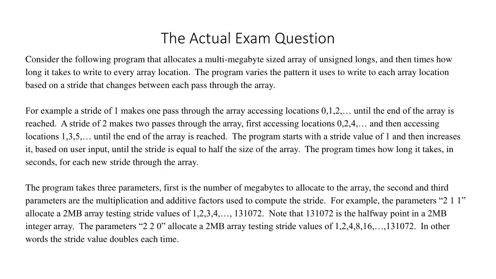the actual exam question
