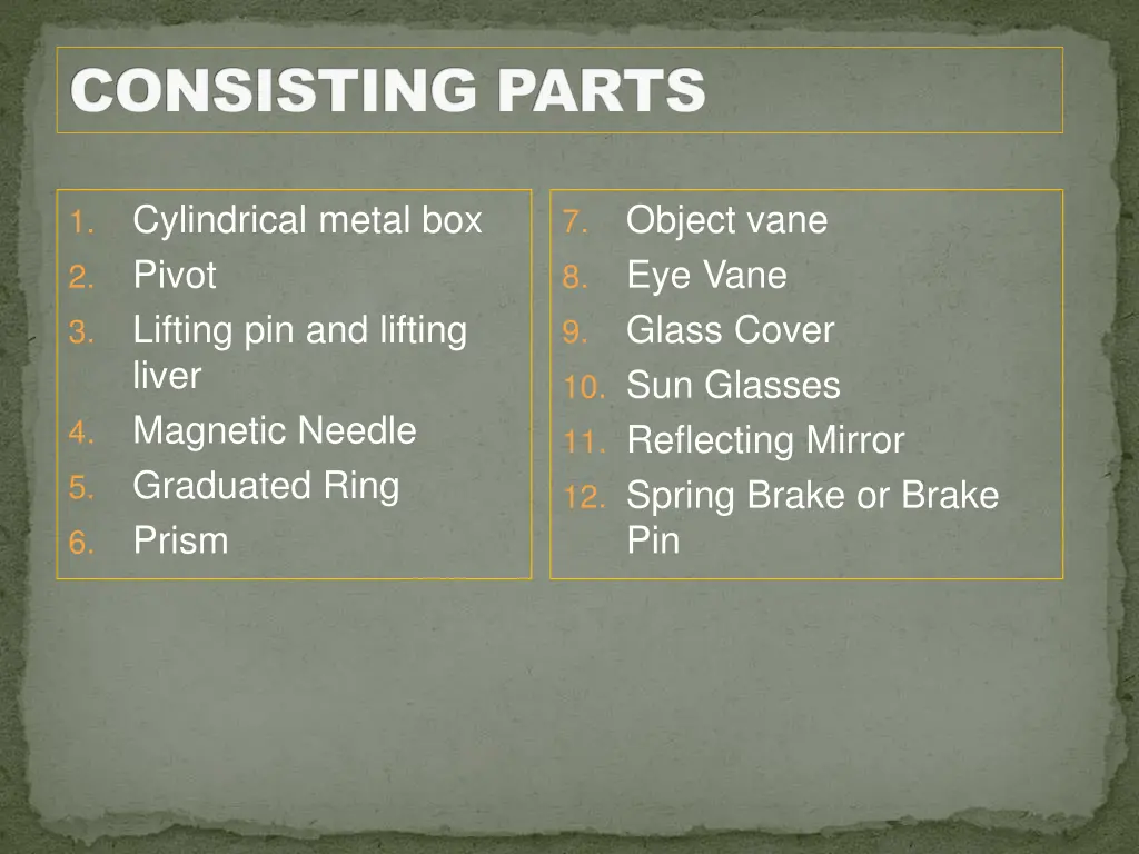 consisting parts
