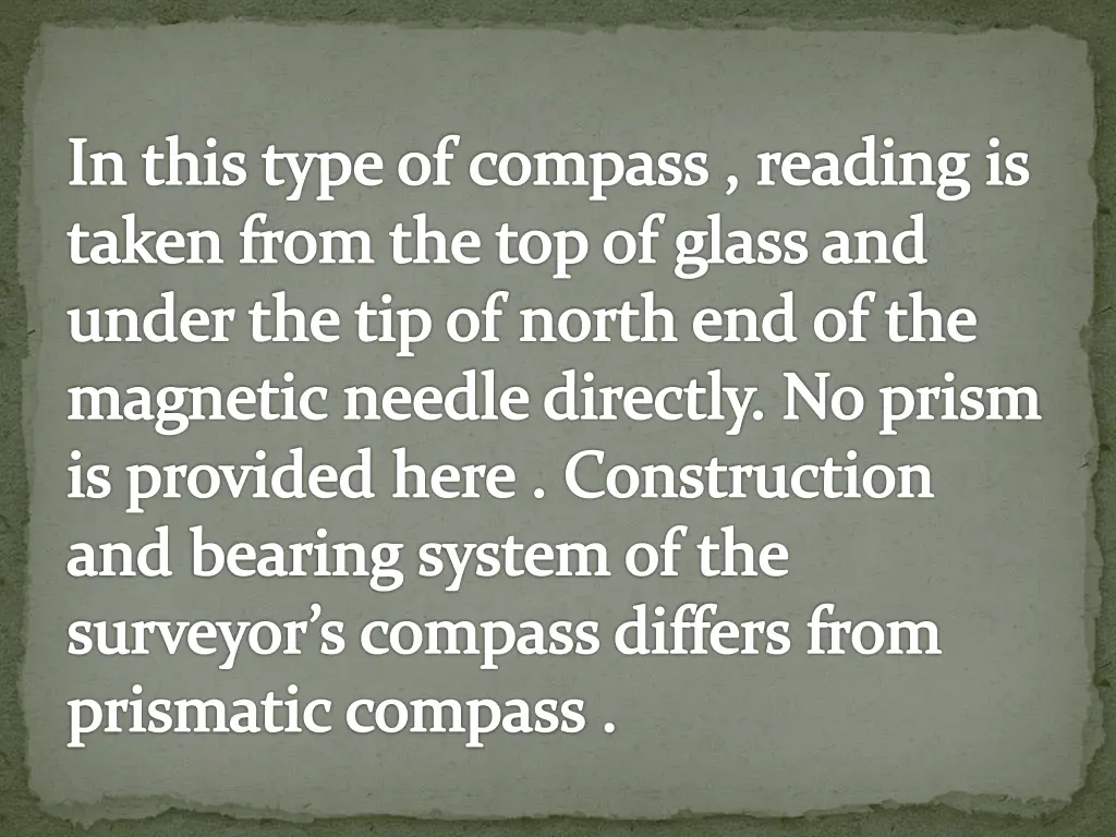 in this type of compass reading is taken from