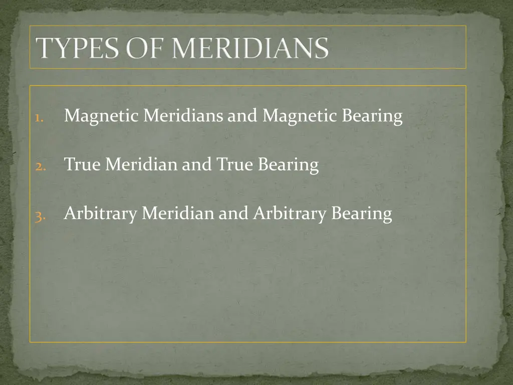 types of meridians