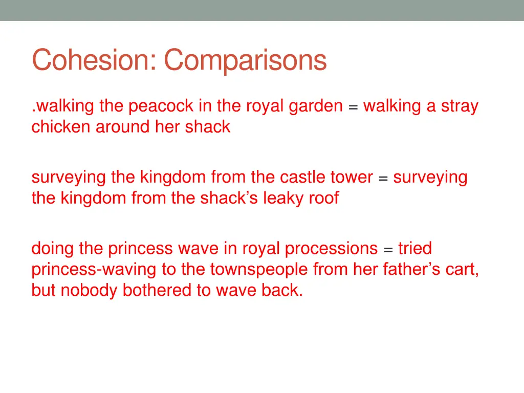 cohesion comparisons